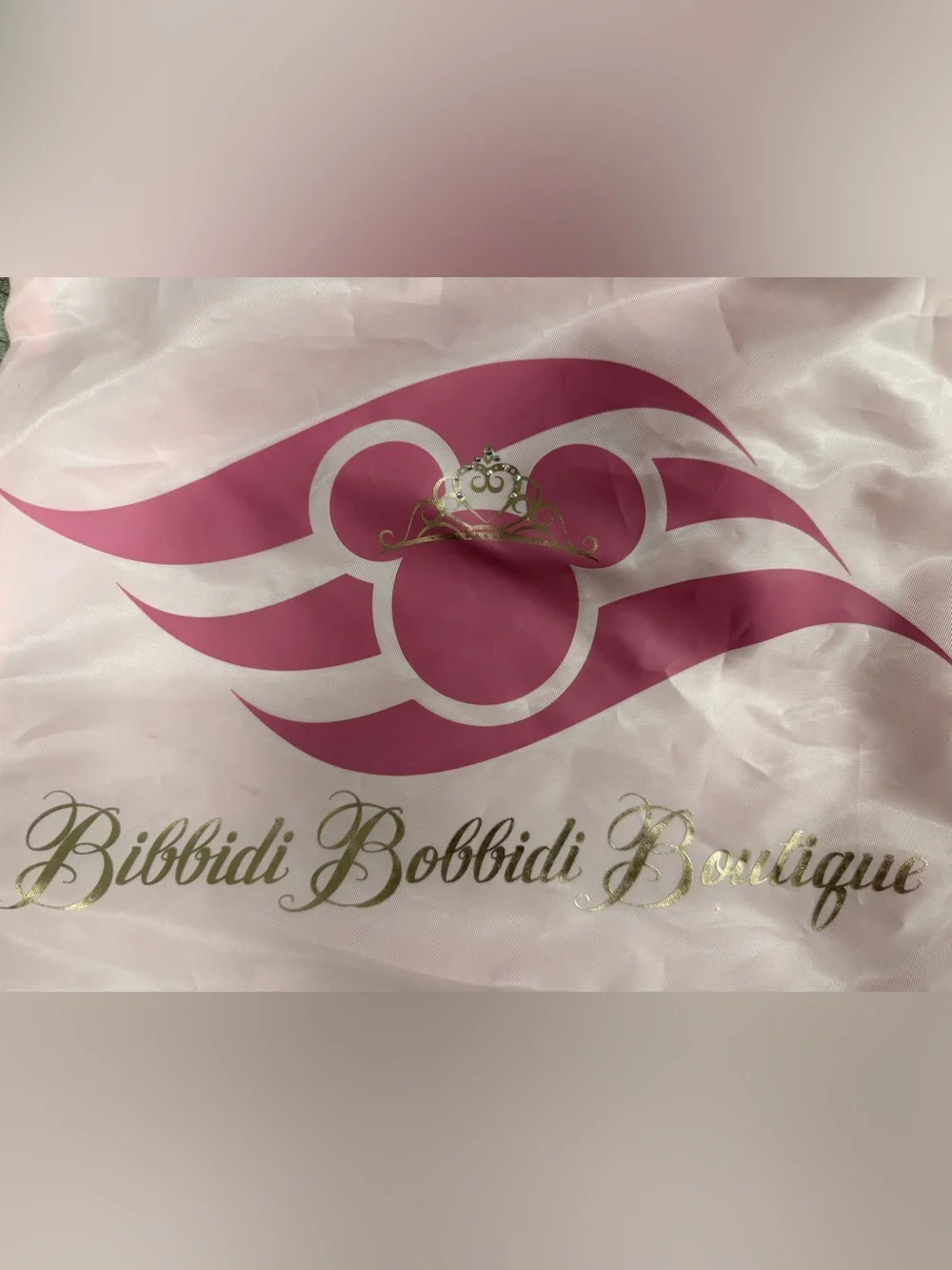 Set of 2 Bibbidi Bobbidi Boutique Disney Cruise  Drawstring Backpack Bag